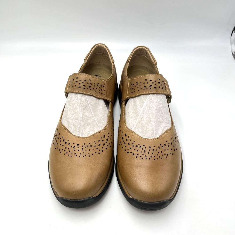 9.5N 9.5 NARROW WIDTH Propet Selena Brownβ Leather Mary Jane Comfort Flats Shoes - Picture 2 of 13